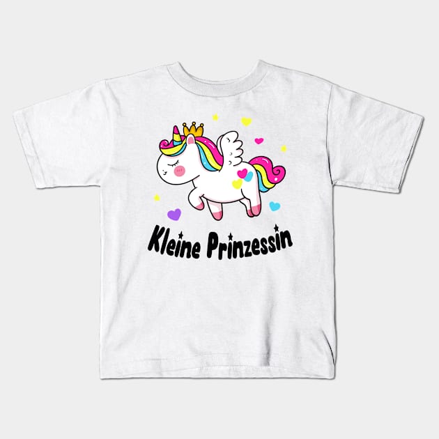 Einhorn Kleine Prinzessin Mädchen Tochter Kinder Kids T-Shirt by Foxxy Merch